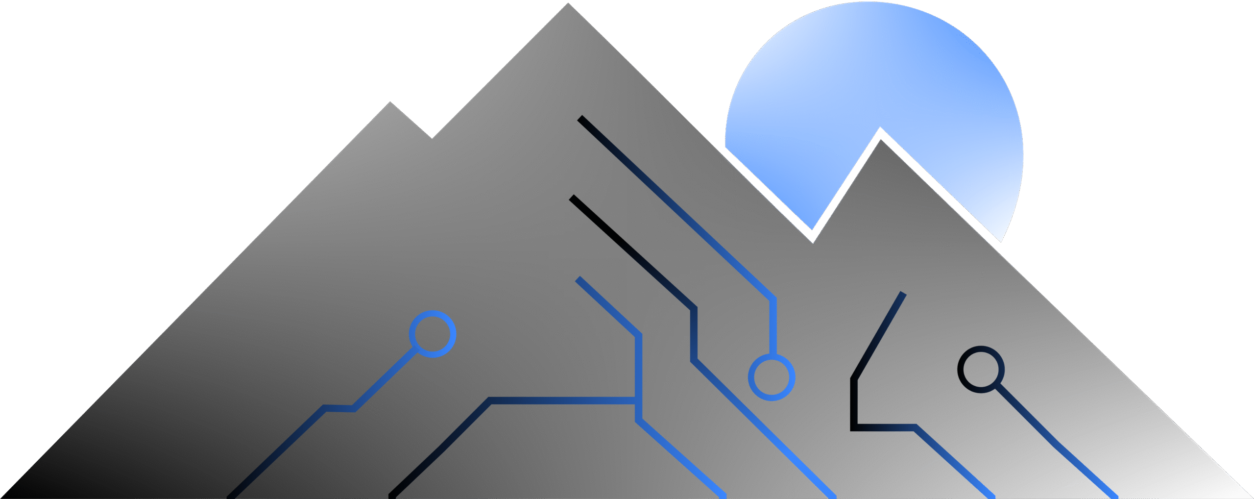 Color version of company logo with mountain peak and sun.